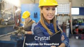  Presentation with automotive - Colorful PPT theme enhanced with manager-standing-in-automotive-mechanical backdrop and a ocean colored foreground