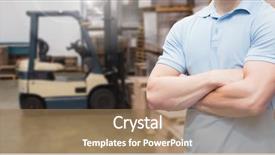  Presentation with warehouse - Cool new theme with manager standing with arms cross backdrop and a coral colored foreground