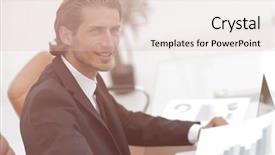  Presentation with financial report - Colorful theme enhanced with manager the financial report backdrop and a  colored foreground