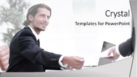  Presentation with financial report - Presentation theme having manager the financial report background and a  colored foreground