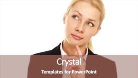  Presentation with manager thinking - Cool new theme with manager think - portrait of a beautiful young backdrop and a violet colored foreground