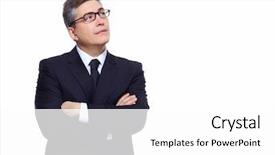  Presentation with manager thinking - Audience pleasing PPT theme consisting of manager think - thinking mature businessman isolated backdrop and a white colored foreground