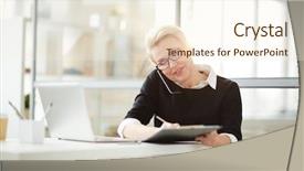  Presentation with taking notes - Theme having manager wearing eyeglasses taking necessary background and a cream colored foreground