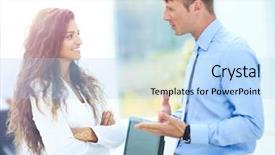  Presentation with managers - Beautiful presentation theme featuring managers are discussing a docu backdrop and a  colored foreground