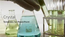  Presentation with test tube laboratory - Beautiful theme featuring managing-a-test-tube backdrop and a light gray colored foreground