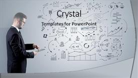  Presentation with manager support and job satisfaction of nurses - Presentation theme featuring managing organizational communication - manager staying and presenting office background and a  colored foreground