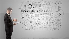  Presentation with manager support and job satisfaction of nurses - Colorful slides enhanced with managing organizational communication - manager staying and presenting office backdrop and a light gray colored foreground