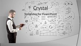  Presentation with manager support and job satisfaction of nurses - Colorful PPT layouts enhanced with managing organizational communication - manager staying and presenting office backdrop and a light gray colored foreground