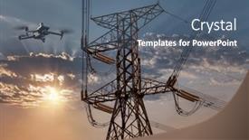  Presentation with drone technology - Slides having managing-the-electric-grid-drone and a ocean colored foreground