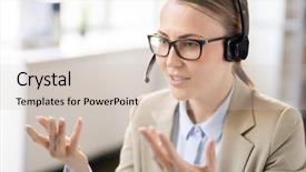  Presentation with video conferencing - Audience pleasing PPT layouts consisting of managment free - confident beautiful young female manager backdrop and a soft green colored foreground