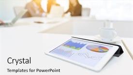  Presentation with research - Amazing presentation theme having managment research proposal - digital tablet showing chart backdrop and a  colored foreground