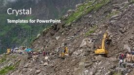  Presentation with landslide - Slide set with manali-india-july-19-2017 background and a gray colored foreground