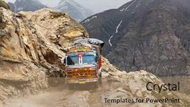  Presentation with himachal pradesh - Presentation theme consisting of manali-leh road in indian background and a coral colored foreground