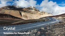  Presentation with himachal pradesh - Slide deck having manali-leh road to ladakh background and a ocean colored foreground