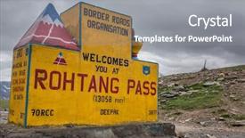  Presentation with himachal pradesh - PPT theme featuring manali to leh road background and a gray colored foreground