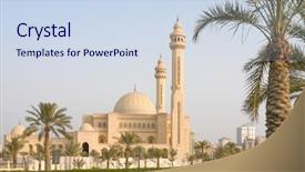  Presentation with bahrain - Slide deck consisting of manama bahrain - al fateh grand background and a sky blue colored foreground
