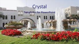  Presentation with bahrain - Beautiful slide deck featuring manama city center - bahrain backdrop and a sky blue colored foreground