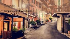  Presentation with popular - Presentation design enhanced with manarola-in-cinque-terre-italy background and a coral colored foreground