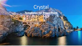 Presentation with popular - PPT theme enhanced with manarola-in-cinque-terre-italy background and a teal colored foreground