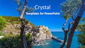  Presentation with popular - Slide deck featuring manarola-in-cinque-terre-italy background and a teal colored foreground