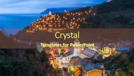  Presentation with region - PPT theme having manarola-italy-in-the-cinque background and a tawny brown colored foreground