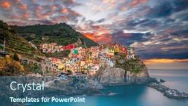  Presentation with coastal - PPT layouts with manarola-la-spezia-italy-coastal background and a ocean colored foreground