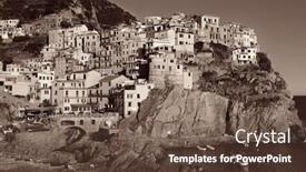  Presentation with overlook - PPT theme enhanced with manarola-overlook-mediterranean-sea background and a tawny brown colored foreground