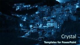 Presentation with overlook - Colorful PPT theme enhanced with manarola-overlook-mediterranean-sea backdrop and a navy blue colored foreground