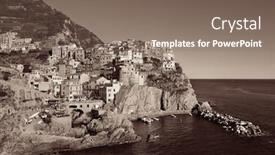  Presentation with overlook - Theme having manarola-overlook-mediterranean-sea background and a gray colored foreground