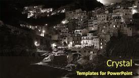  Presentation with overlook - Beautiful theme featuring manarola-overlook-mediterranean-sea backdrop and a wine colored foreground