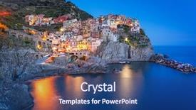  Presentation with coast - Cool new theme with the coast of liguria backdrop and a ocean colored foreground