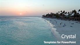  Presentation with aerial refueling - Amazing PPT theme having manchebo beach on aruba island backdrop and a ocean colored foreground