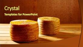  Presentation with cheese - Amazing PPT theme having manchego cheese from spain in wooden table two whole pieces backdrop and a tawny brown colored foreground