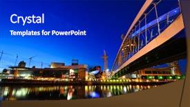  Presentation with dynamic - Amazing PPT theme having manchester city - dynamic futuristic cityscape at night backdrop and a black colored foreground