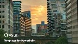  Presentation with city street - Amazing theme having manchester-city-urban-street-view backdrop and a tawny brown colored foreground