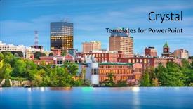  Presentation with skyline - Slide set having manchester new hampshire usa skyline background and a light blue colored foreground