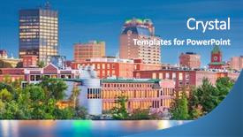  Presentation with skyline - Slide set featuring manchester new hampshire usa skyline background and a teal colored foreground