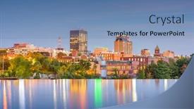  Presentation with skyline - Amazing theme having manchester-new-hampshire-usa-skyline backdrop and a teal colored foreground