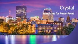  Presentation with skyline - Colorful theme enhanced with manchester new hampshire usa skyline backdrop and a violet colored foreground