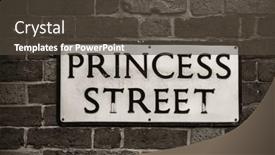  Presentation with princess - Beautiful presentation design featuring manchester-princess-street-road-sign backdrop and a tawny brown colored foreground