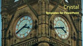  Presentation with town hall - Colorful PPT theme enhanced with manchester-township-town-hall-clock backdrop and a tawny brown colored foreground