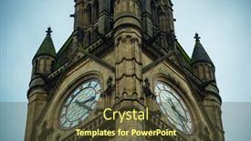  Presentation with town hall - Presentation theme enhanced with manchester-township-town-hall-clock background and a tawny brown colored foreground