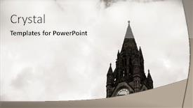  Presentation with town hall - Amazing slides having manchester-township-town-hall-clock backdrop and a sky blue colored foreground