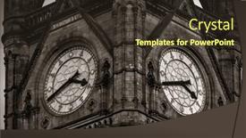  Presentation with town hall - PPT theme enhanced with manchester-township-town-hall-clock background and a tawny brown colored foreground