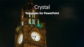  Presentation with town hall - Colorful slide set enhanced with manchester-township-town-hall-clock backdrop and a black colored foreground