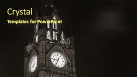  Presentation with town hall - PPT layouts with manchester-township-town-hall-clock background and a wine colored foreground