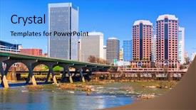  Presentation with virginia - Cool new PPT theme with manchester united - richmond virginia usa downtown skyline backdrop and a light blue colored foreground