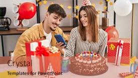  Presentation with celebrate - PPT layouts featuring mand-and-woman-couple-celebrate background and a  colored foreground