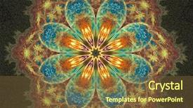  Presentation with mandala - Colorful presentation enhanced with mandala - abstract fractal background created backdrop and a tawny brown colored foreground