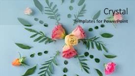  Presentation with mandala - Colorful slide deck enhanced with mandala - beautiful composition with flowers backdrop and a light blue colored foreground